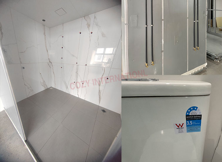 The large-sized ceramic tile bathroom pods for villas and hotels with australian standards