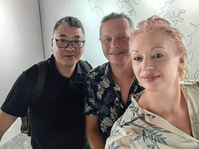 Australian Partners Visit COZY International to Check Custom QUBP1826 Tile Bathroom Pods