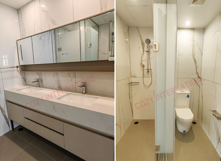 The large-sized ceramic tile bathroom pods for villas and hotels with australian standards
