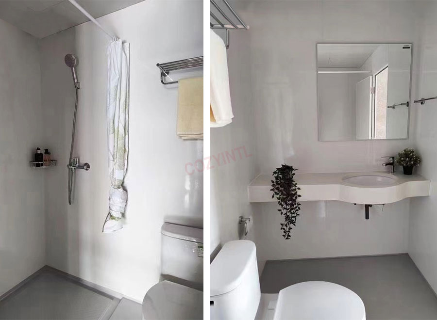 Easy cleaning prefab bathroom and shower fiberglass prefabricated bathroom unit (BUL1624)