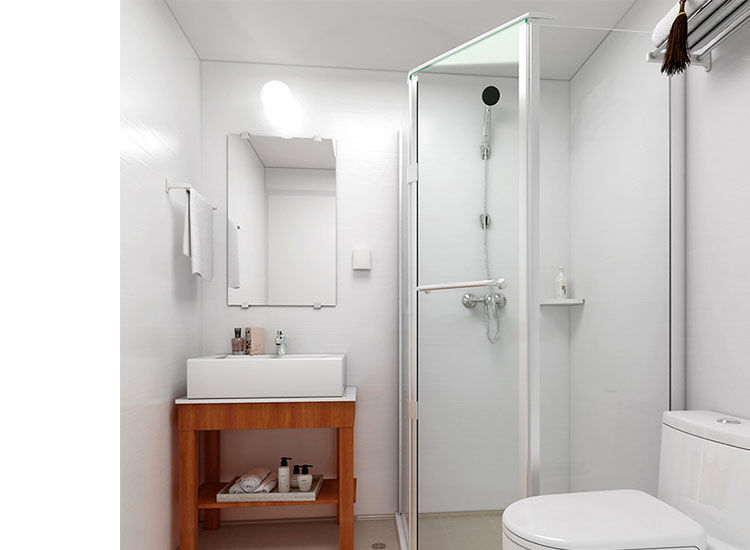 High quality fast installation prefab bathroom and shower sink vanity unit bathroom modular bathroom pod for greentree hotel (BUL1618_greentree)