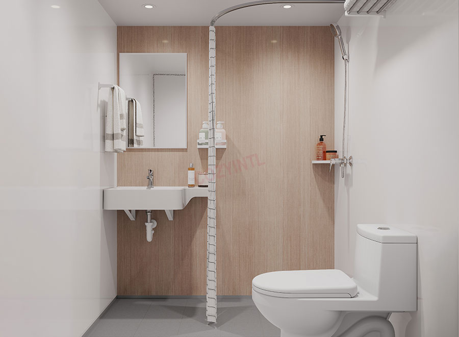 Easy cleaning SMC prefabricated bathroom pods all in one prefab bathroom units for hotels (BUL1616)