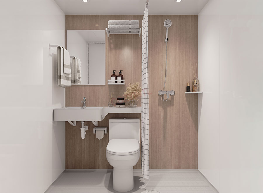 Modern prefab all in one modular bathroom unit for apartment (BUL1217)