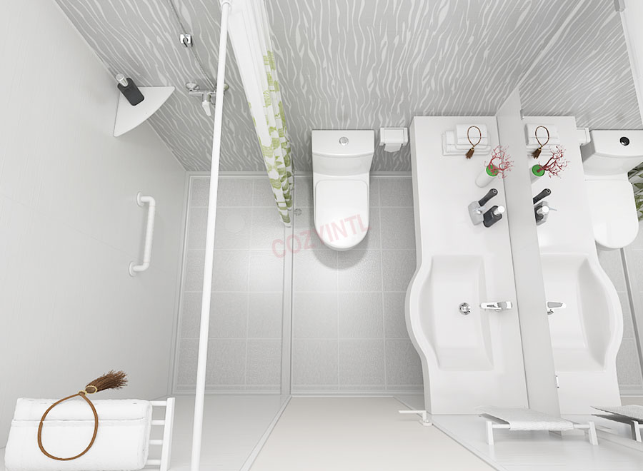 Simple design ready made bathroom all in one toilet pod for hotel(BUL1620)
