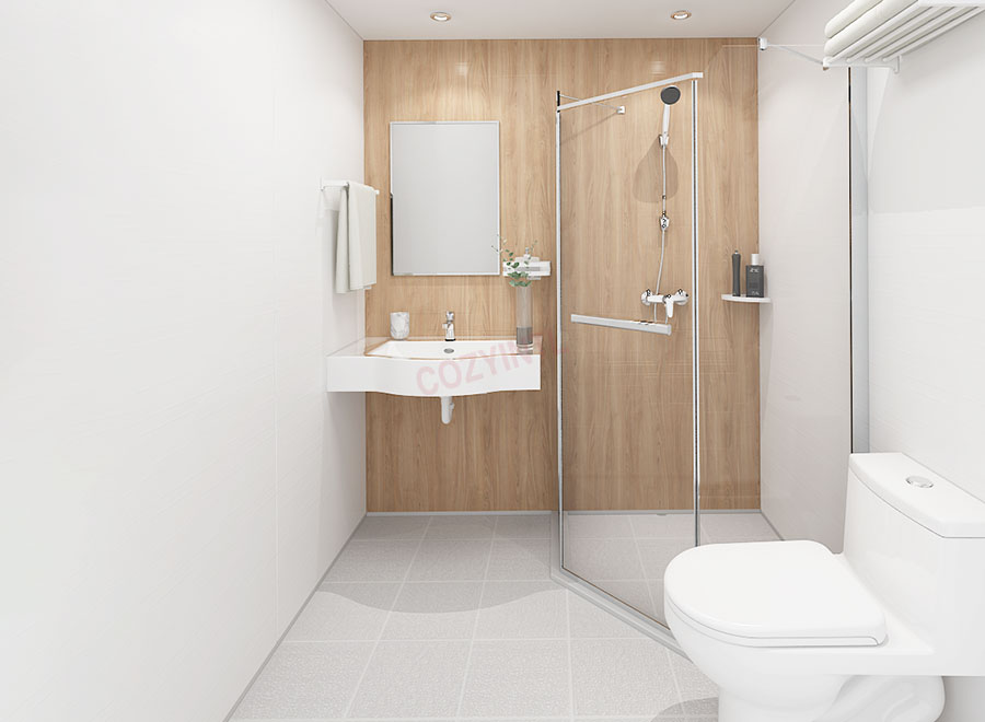 Light weight shower toilet unit all in one portable bathroom pod toilet for apartment(BUL1618_greentree)