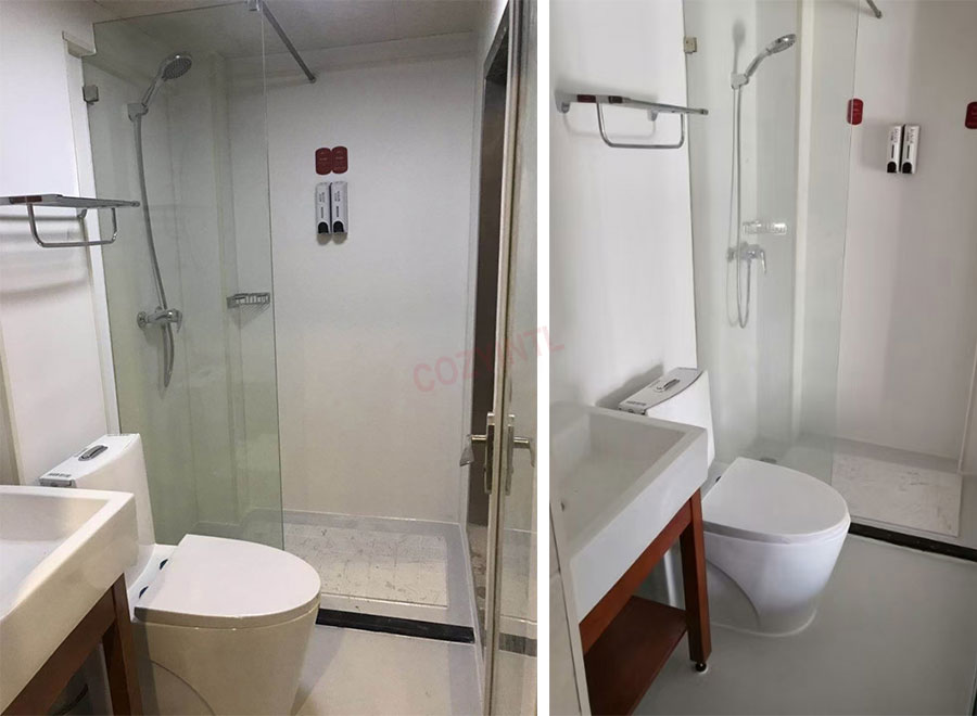 Light weight shower toilet unit all in one portable bathroom pod toilet for apartment(BUL1618_greentree)