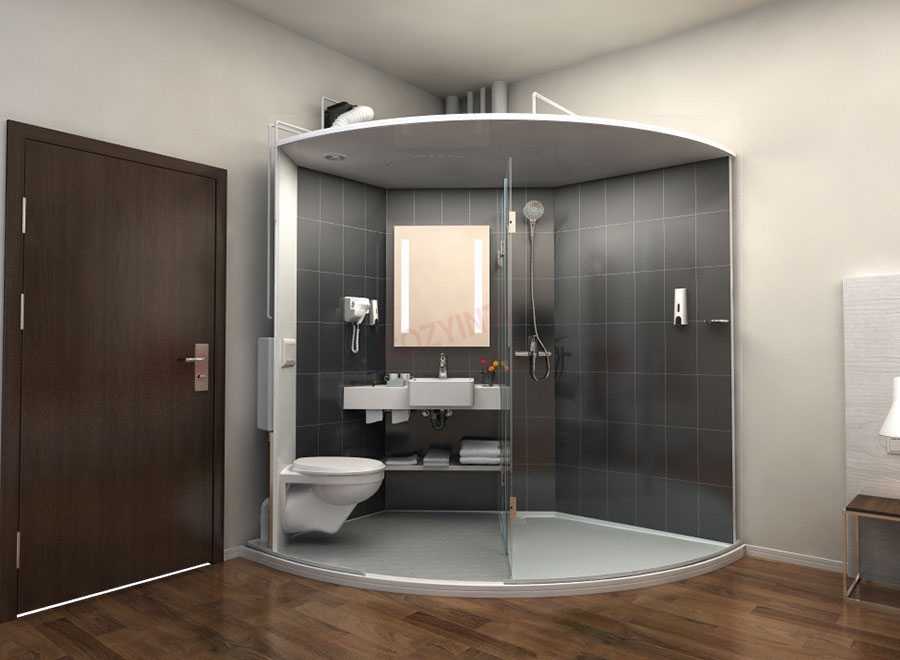 Prefabricated bathroom pods prefab bathroom unit with shower and toilet(BUL1720-tinghe)