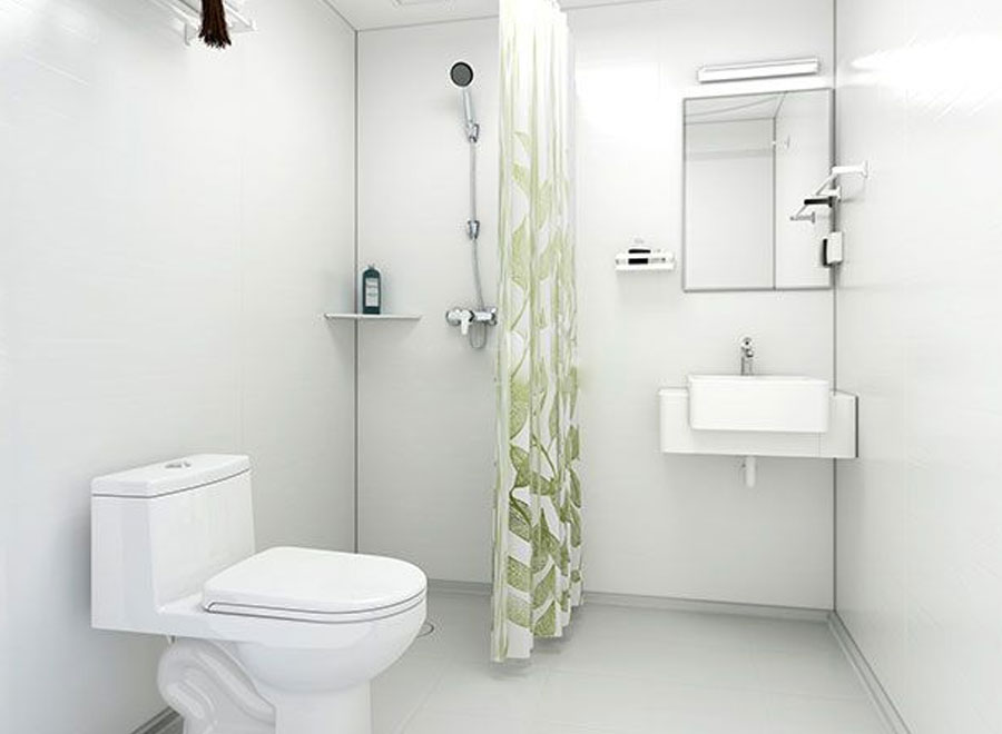 SMC one-piece waterproof chassis prefab shower toilet bathroom pod unit for apartments (BUL1618)