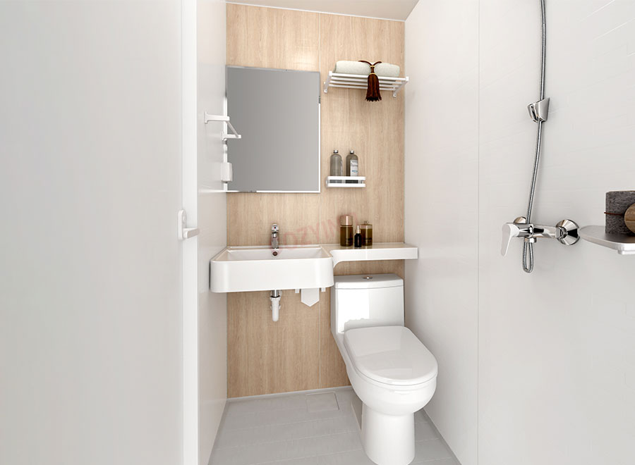 Easy cleaning prefabricated bathroom pods shower room all in one bathroom units (BUL1014)