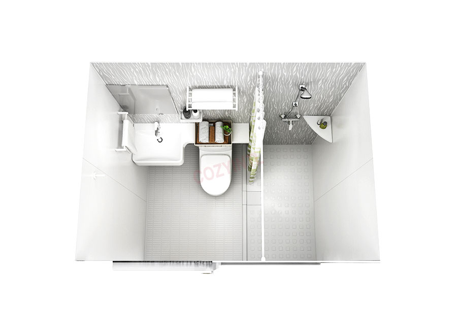 Tiny portable bathroom unit shower and toilet caravan bathroom pod(BUL1420)