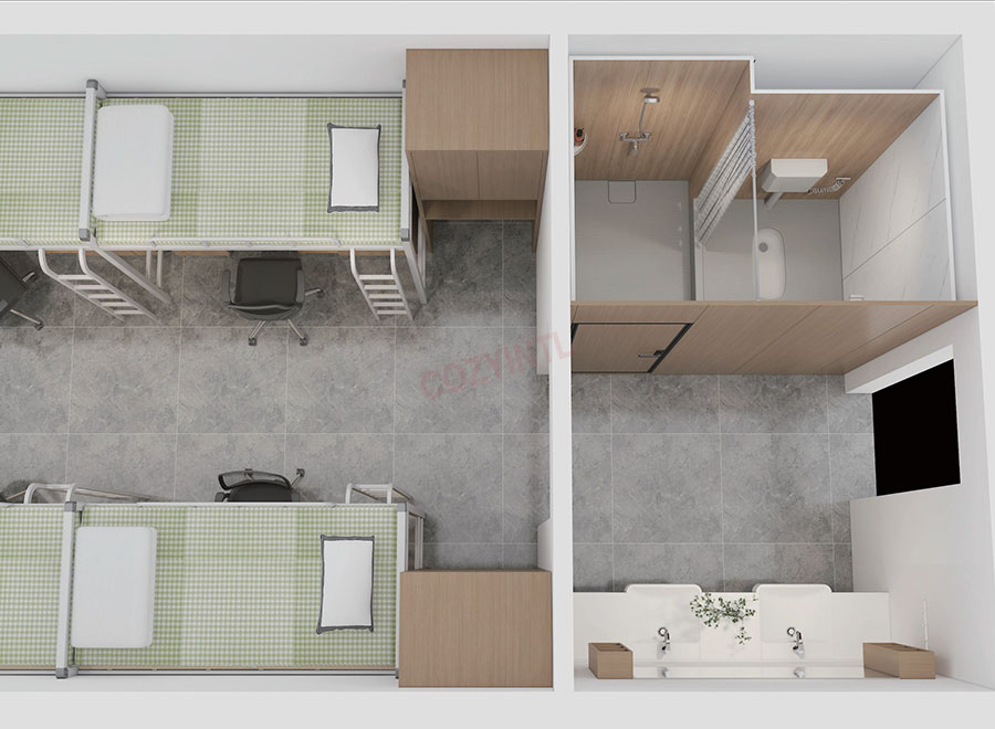 Waterproof prefab bathroom and shower ready made toilets for hospital or temporary buildings