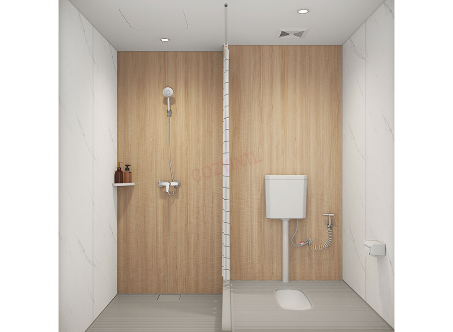 Waterproof prefab bathroom and shower ready made toilets for hospital or temporary buildings