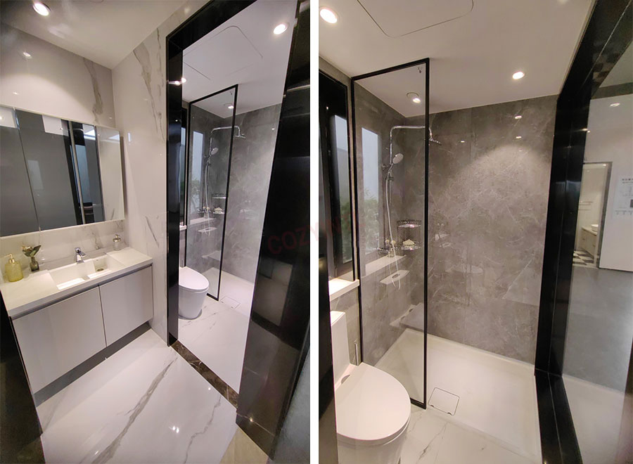 Integrated luxury design prefabricated bathroom modular prefab bathroom pod(BUX1418)