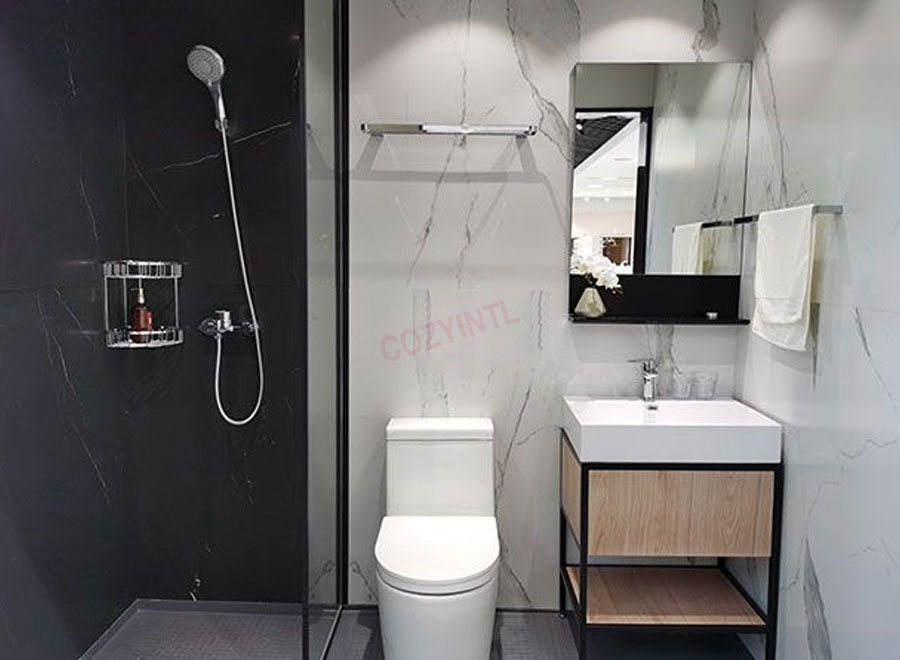 Waterproof prefab fiberglass shower bathroom pod with toilet(BUE1422)