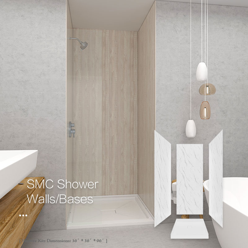 Printed color bathroom waterproof wet shower wall panels US market 363696 inches