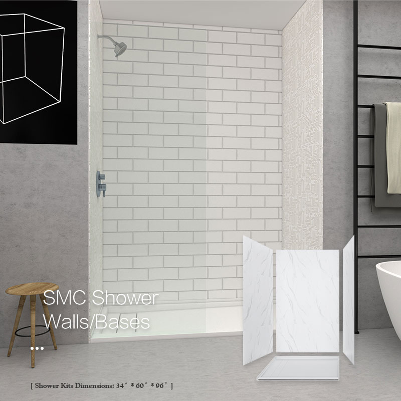 UPC standard waterproof shower wall panel surround for the American market shower set 34X60X96