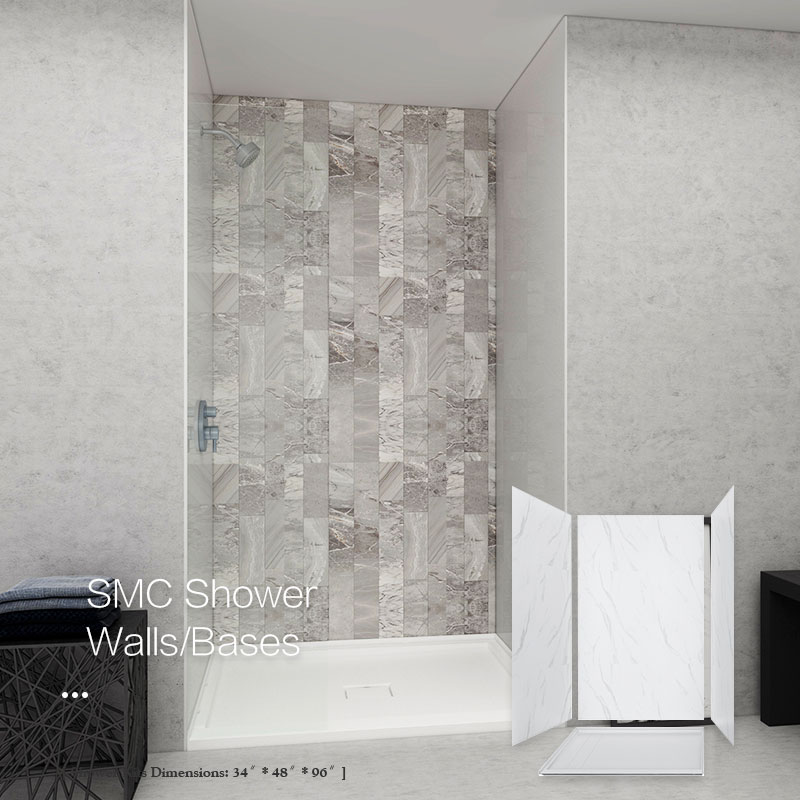 Solid color shower kits complete US market wall panel shower surround 34X48 inches for sale