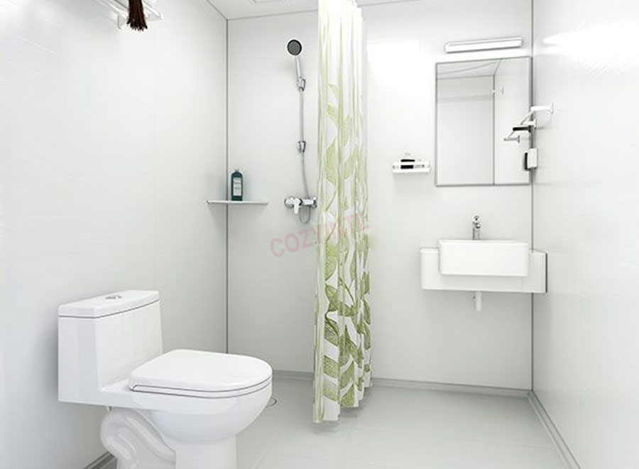 SMC one-piece waterproof chassis prefab shower toilet bathroom pod unit for apartments (BUL1618)